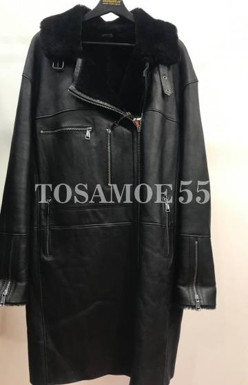 Дубленка из овчины черная удлиненная